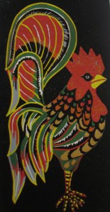 Chook - a reduction print by Ros Stoldt
